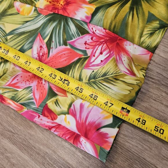 Vtg Sag Harbor Floral Faux Wrap Midi Dress Womens 8 Tropical Resort Beach Boho - Picture 7 of 7